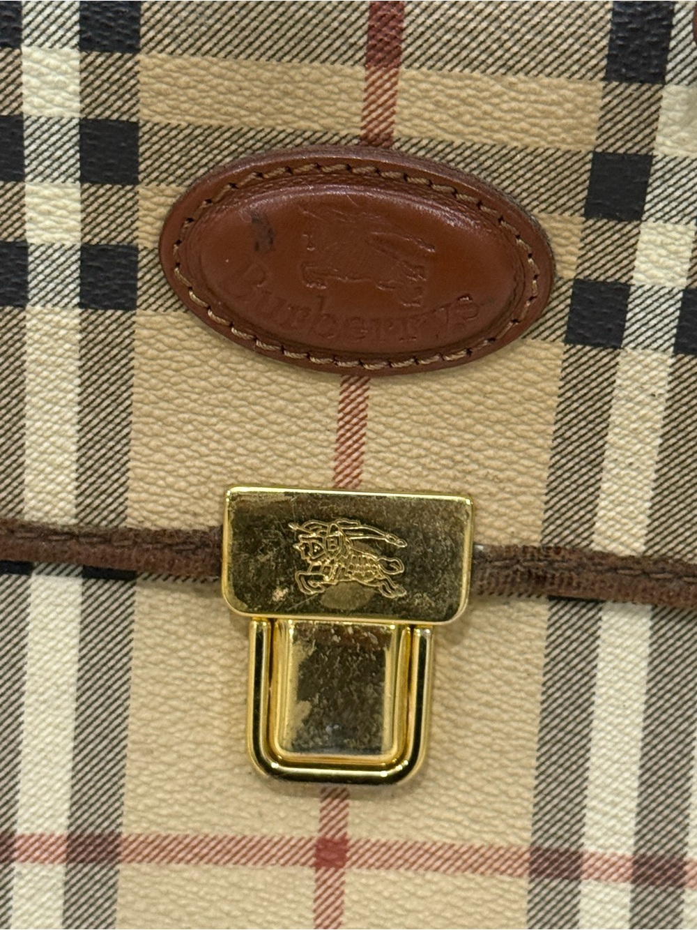 Burberry Haymarket Check Top Handle Bag - Picture 6 of 16